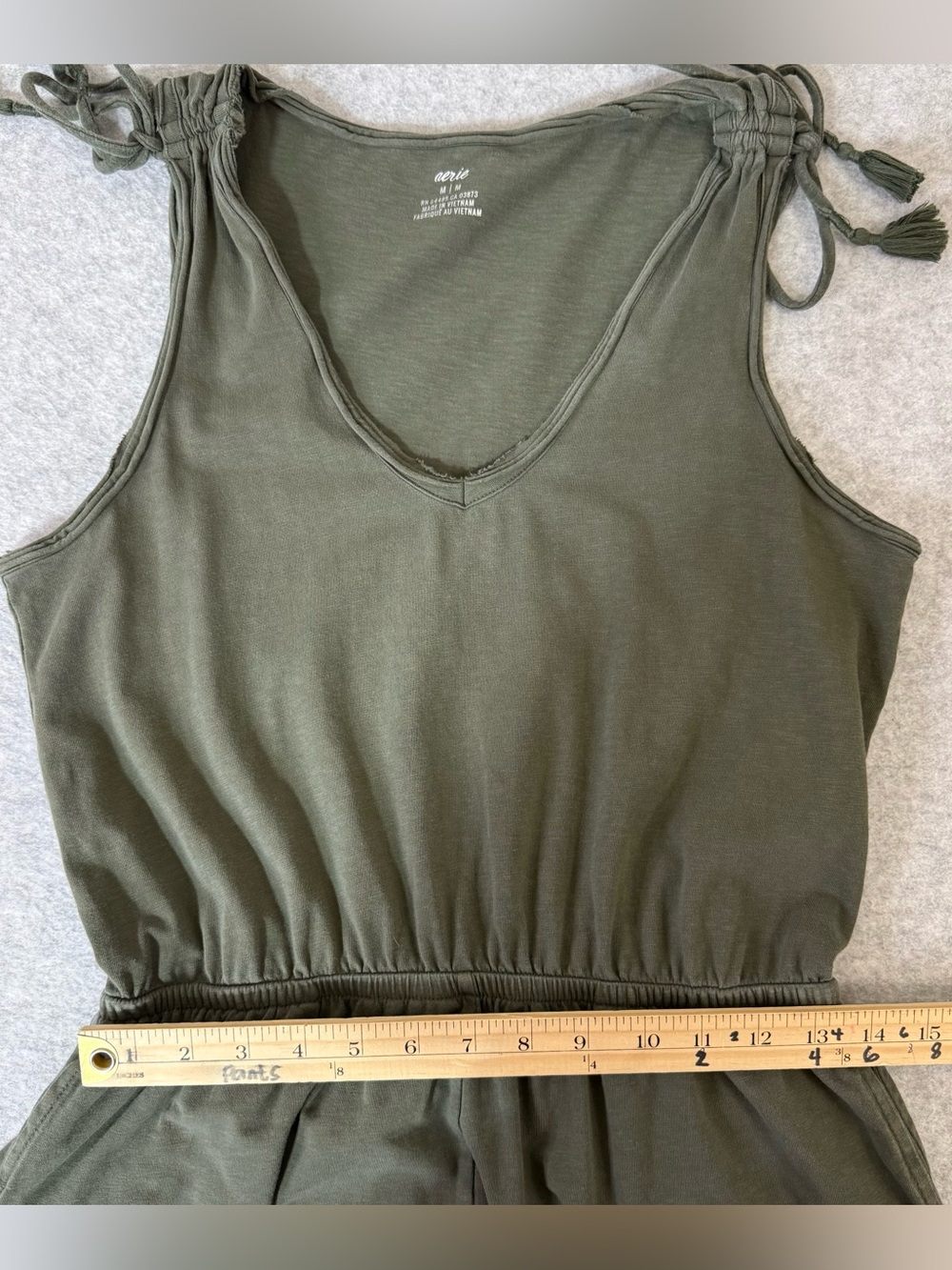 Aerie Pleated Romper Olive Green size Medium - Picture 12 of 16